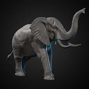3D Wild Elephant 3D Print
