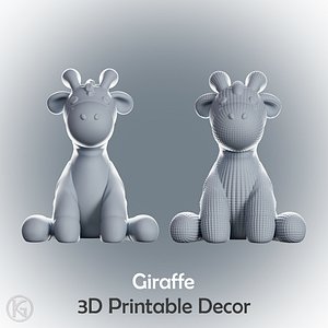 3D Cute Giraffe Decorative Figure STL