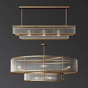 marais linear chandelier set 3D model