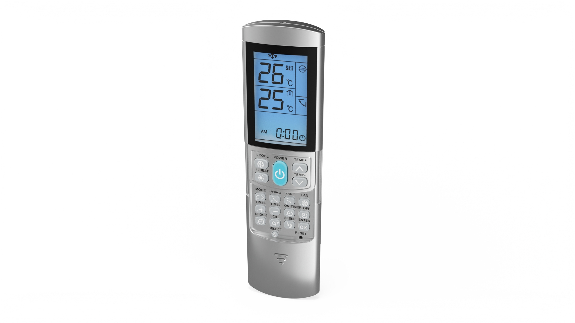 Universal Silver Conditioner Remote Control Lights On model https://p.turbosquid.com/ts-thumb/5p/YhiKbH/2z/universal_silver_conditioner_remote_control_lights_on_360/jpg/1717857965/1920x1080/turn_fit_q99/9fb752178359b942d0a9d72462951fbe0855bf10/universal_silver_conditioner_remote_control_lights_on_360-1.jpg