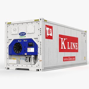 3D 20feet K-LINE shipping Container Reefer CARRIER model