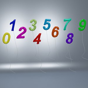 3D BALLOON NUMBERS model