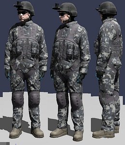 rigged soldier 3d model