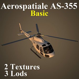 aerospatiale basic helicopter 3d max