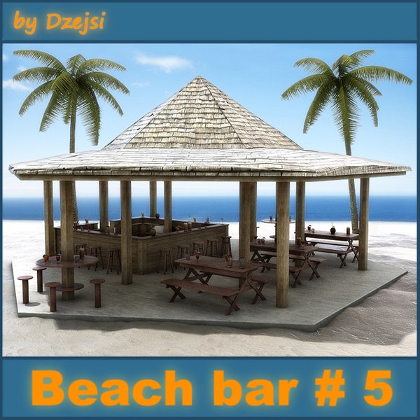 3D tropical beach bar