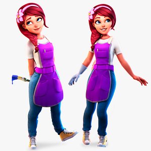 Cartoon Girl Rigged