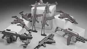 Stylized HK g36- 20 Variations Game Ready 3D model