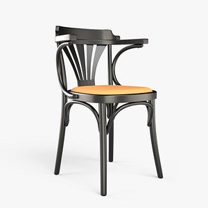 Thonet 24  Black Wood Armchair