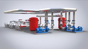 Industrial boiler room