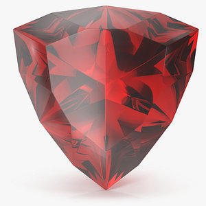 3D Shield Cut Ruby