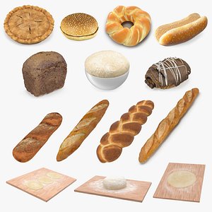 3D model Bakery Products and Dough Collection 2