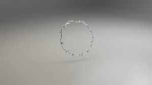3D Silver Bracelet With Flowers