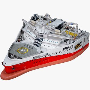Ramform Marine Siesmic Vessel PBR 3D model