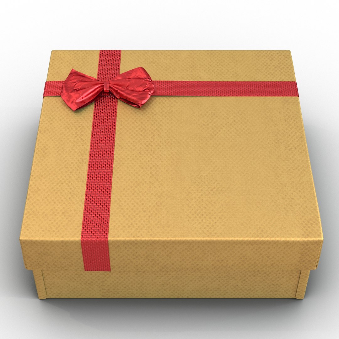Giftbox 4 Yellow 3D Model 3D model preview