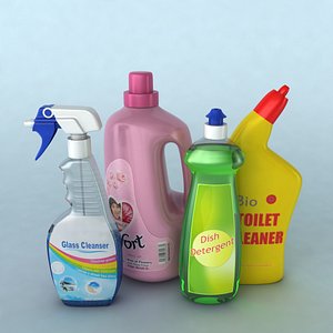3d obj detergent bottles