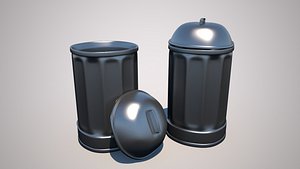 Trash Can Rubbish Bin Low-poly