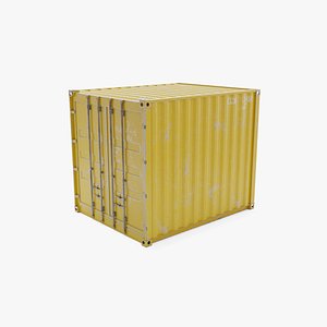 3D model 10Ft Cargo Container - Yellow - Dirty