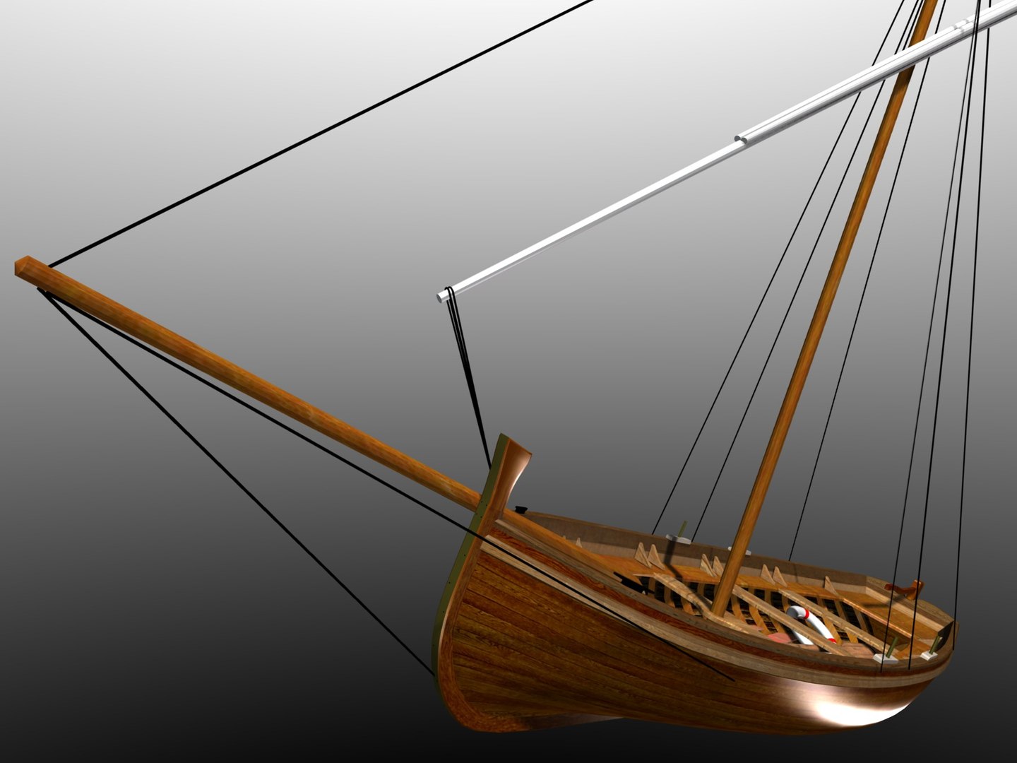3d Model Latin Sail Fishing Boat