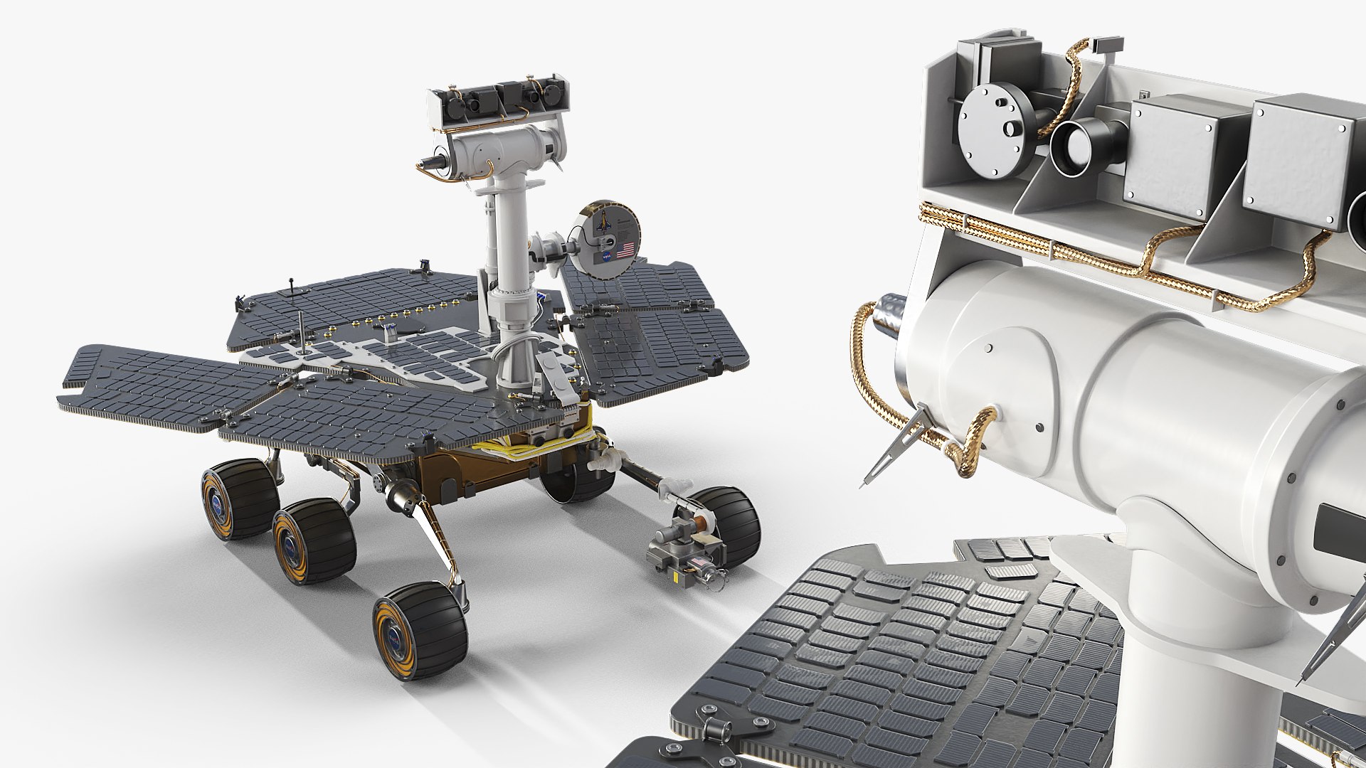 NASA Mars Exploration Rover Spirit Rigged for Cinema 4D 3D model preview