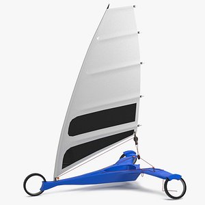 Modern Land Sand Yacht Blue Rigged