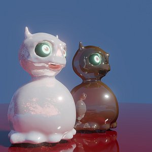 Cartoon ghosts or monsters figurines