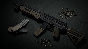 3D AKH 21 Rifle Low-poly model