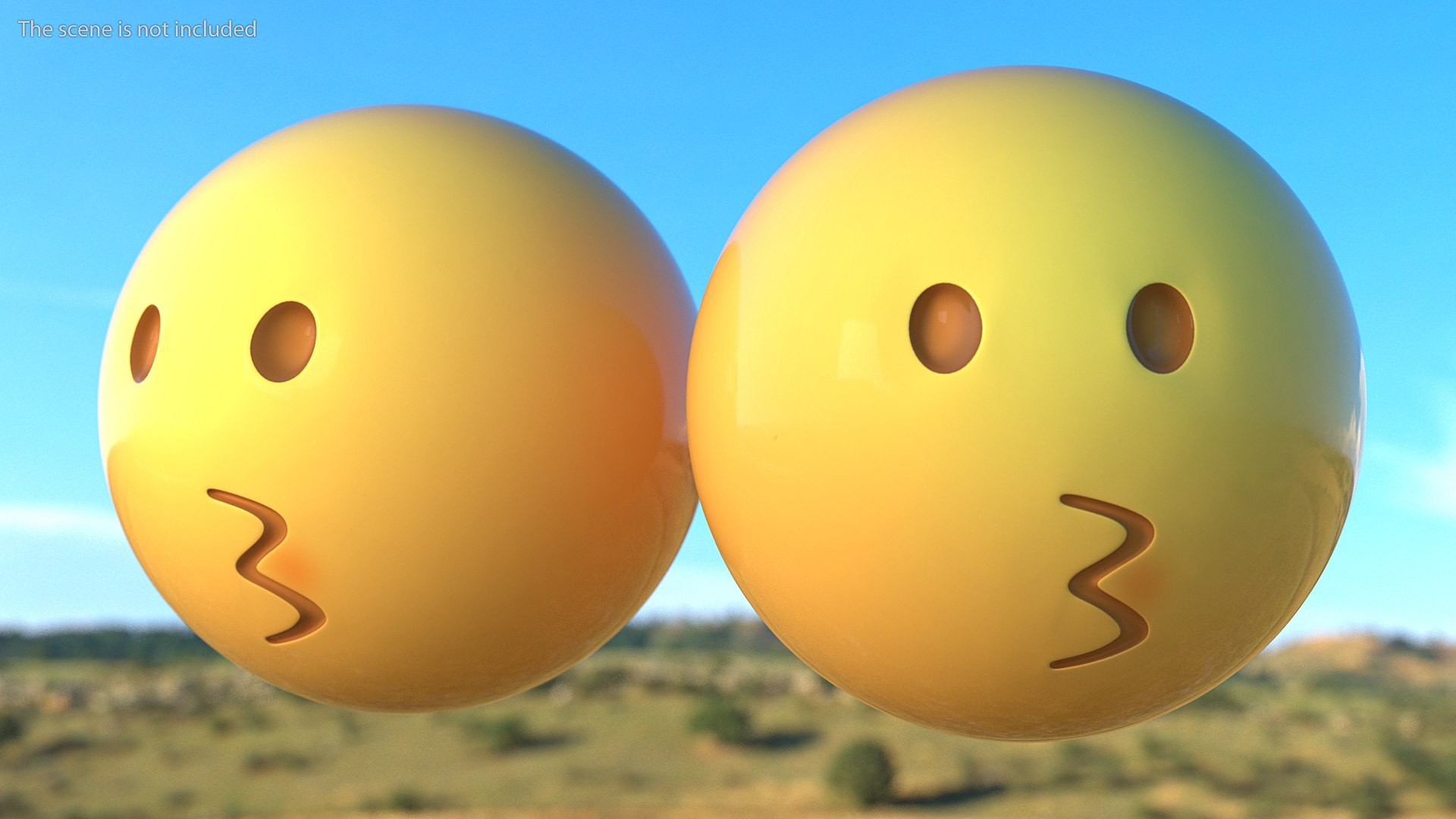 Kissing Emoji 3D model preview