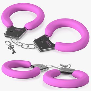 3D pink handcuffs hand cuffs model