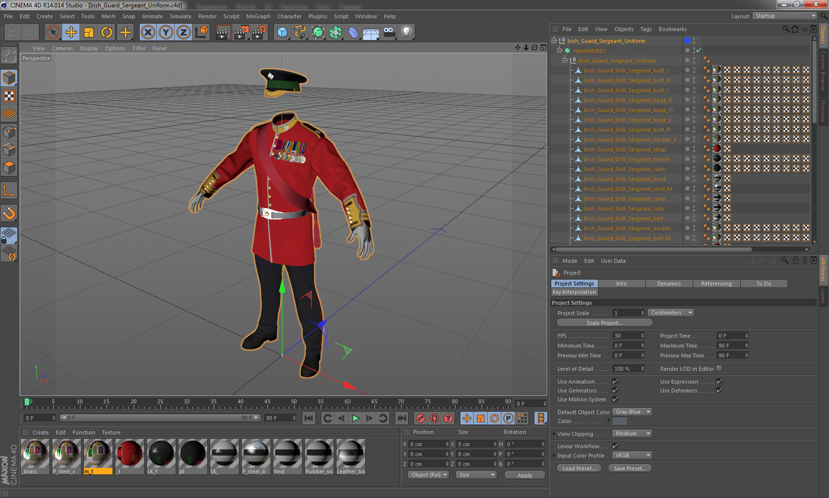 3d 3ds irish guard sergeant uniform