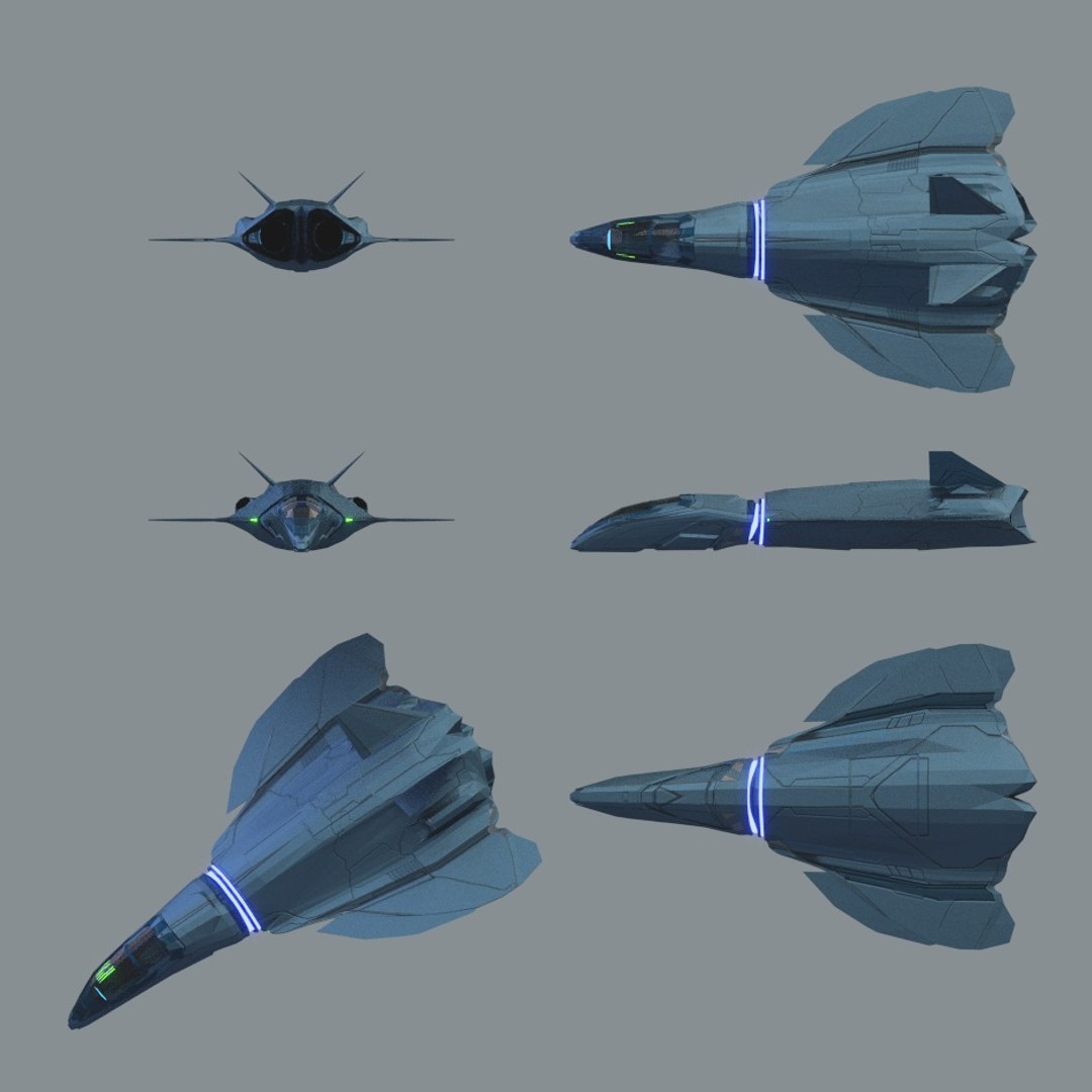 3d scifi spaceship