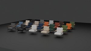 3D MidCenturyModernLoungeChairPack20ColorVariantsPack