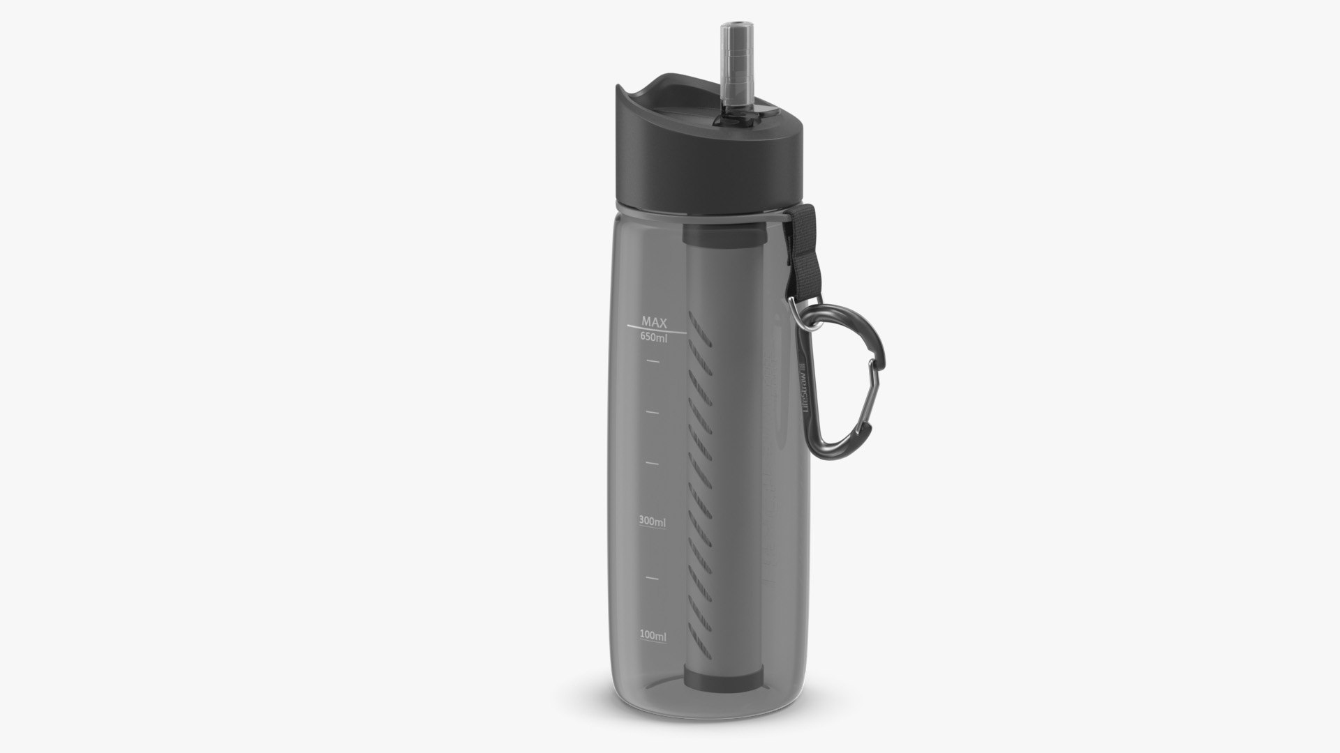 LifeStraw Go 2-Stage Water Filter Bottle Grey 3D model preview