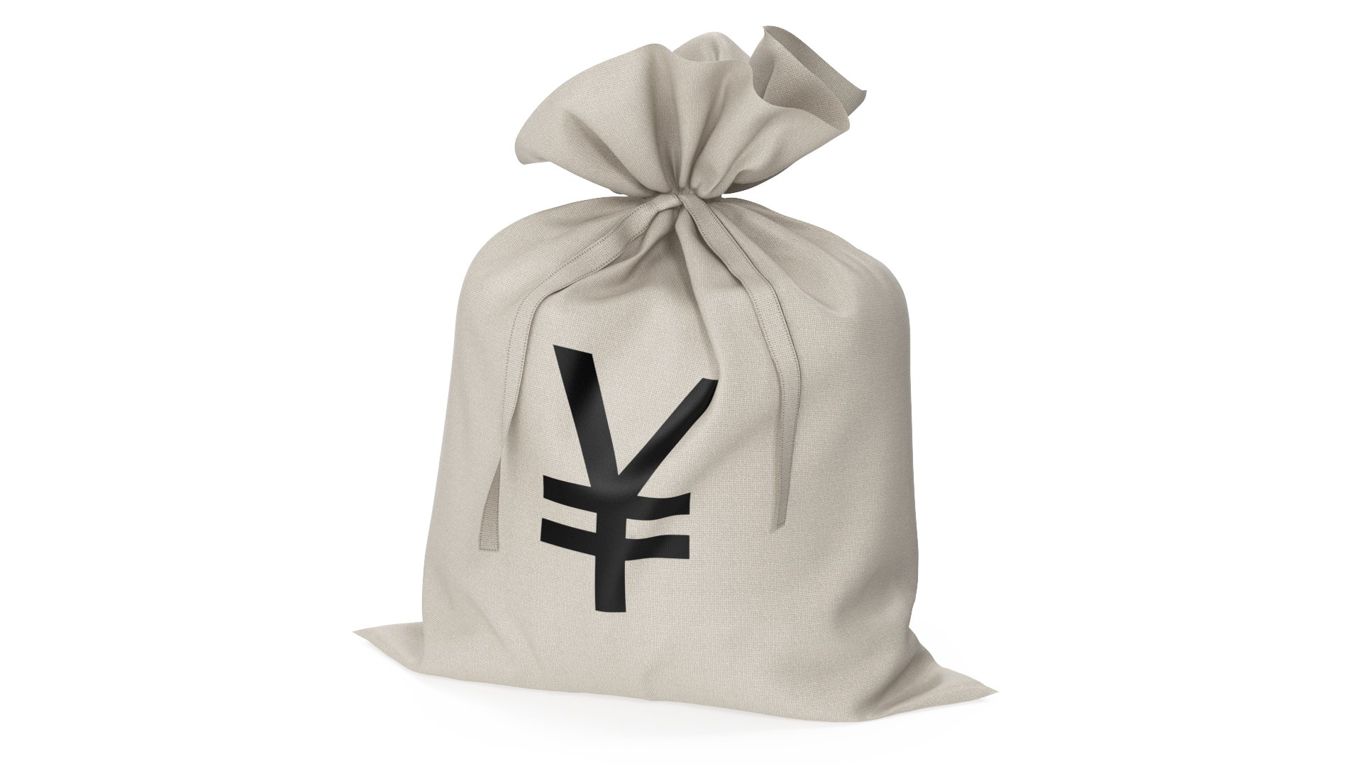 Money Bag Japanese Yen Currency 3D model preview