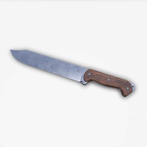 Machete Knife Low-poly PBR 3D model