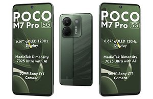 Xiaomi Poco M7 Pro 5G Green Low Poly 3D model