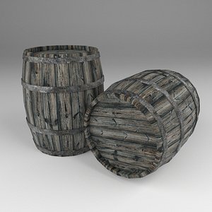 3D wooden barrel