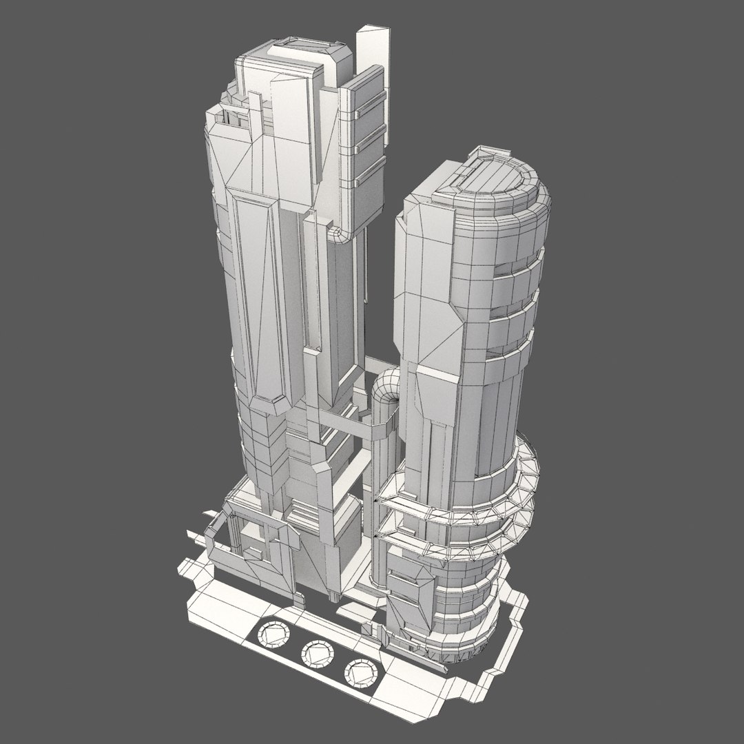 3d - Sci-fi City Building