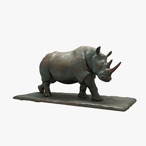 Sculpture Walking Rhino 3D model