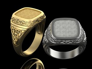 3D model male ring celtic