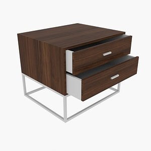 Side Table with HPL Brown Texture