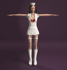 3D white nurse