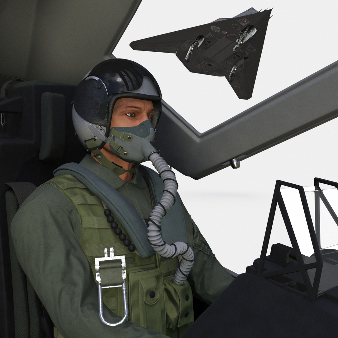 modelo 3d Avión de combate furtivo con piloto - TurboSquid 2320463