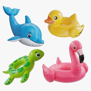 Inflatable  Animals Collection Pool Raft Float 3D model