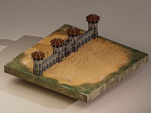 Castle Wall Level 15 3D model