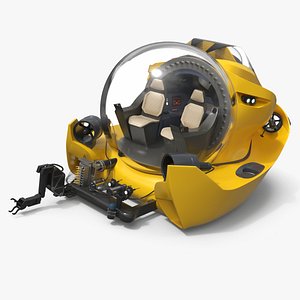 Compact Research Sub with Robotic Arm Yellow