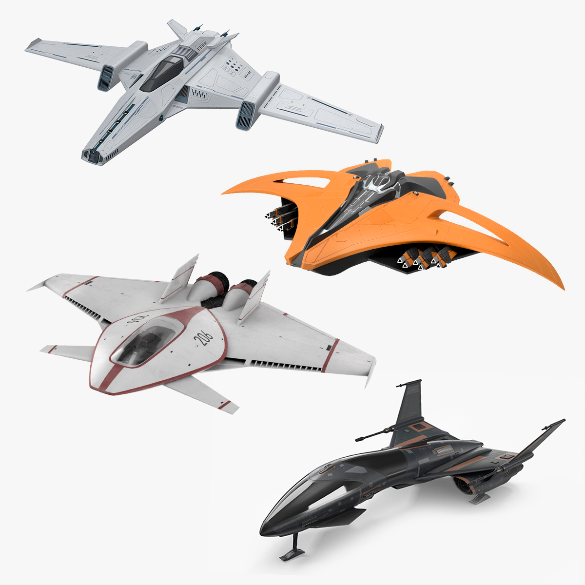modelo 3d Colección de naves espaciales futuristas 2 - TurboSquid 2356913