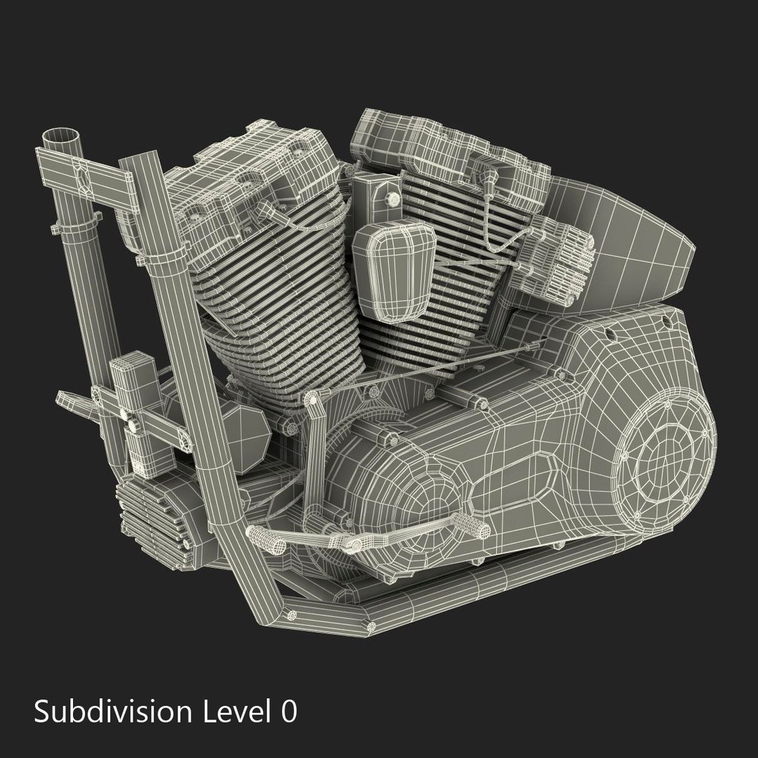 Motorcycle Engine 3d Model