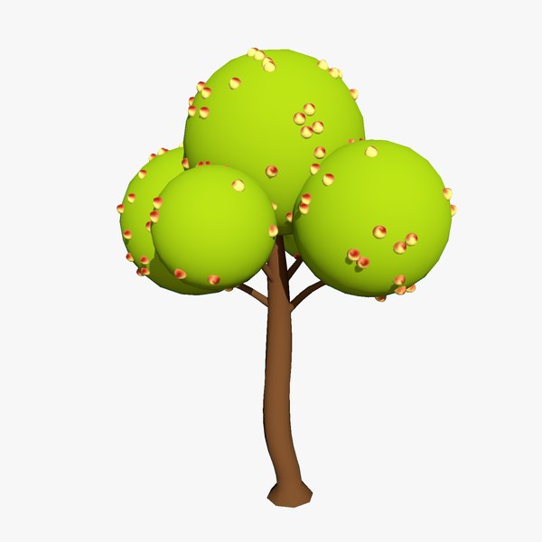 3D 3D Stylized Apple Tree big and smal Cinema4D and Blender model