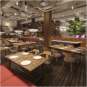 3D Modern Restaurant - High Detail