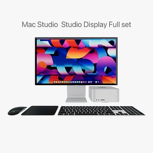 Mac Studio With Studio Display Full set 3D model